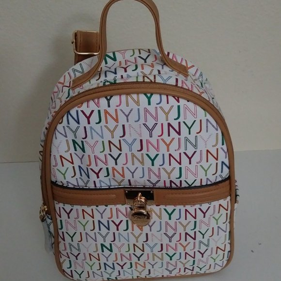 Jones New York Valerie Logo Backpack White - Picture 5 of 16